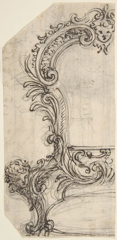Design for the Frame of a Mirror or Fire Screen (recto); Various Sketches (verso)