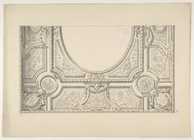 Design for the painted decoration of a ceiling with the monogram:  M