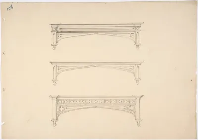 Design for Three Gothic Pediments