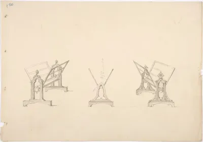 Design for Three Gothic Style Book Stands