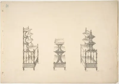 Design for Three Sets of Shelves on Casters