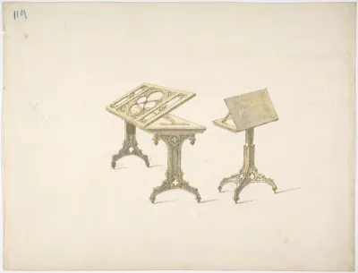 Design for Two Bookstands on Casters