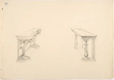 Design for Two Marble-topped Pier Tables