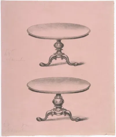 Design for Two Round-topped Pedestal Tables