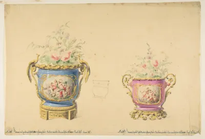 Design for Two Sèvres Porcelain Flower Pots
