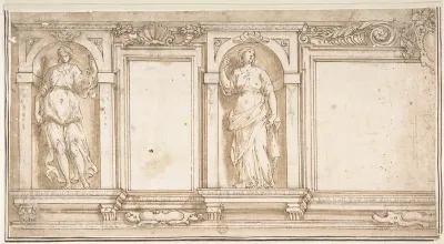 Design for Wall Decoration with Two Female Figures
