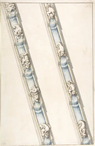 Design for Water Channels with Fantastic Animals Covering Small Sections