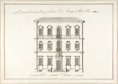 Design of the Side Elevation for the Casino of the Villa Patritj [Patritii] at Porta Pia