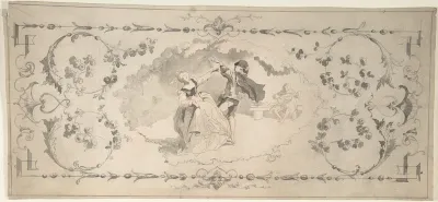 Design with Dancers in a Cartouche