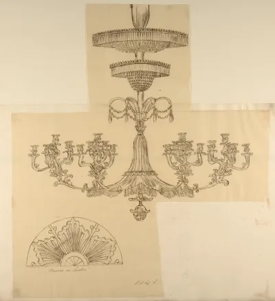 Designs for a Chandelier and a Plaster Mount
