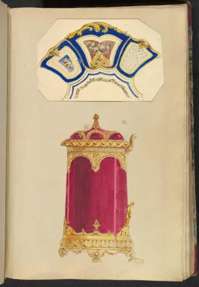 Designs for a Decorated Dish, or Platter, and a Biscuit Barrel
