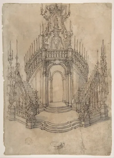Designs for a Funerary Monument with Stairs (recto); Various Funerary Monument Designs (verso)
