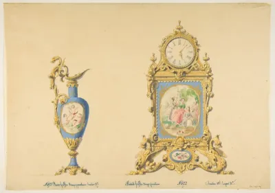 Designs for an Ewer and Clock