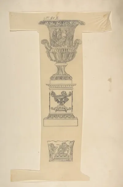 Designs for an Urn on a Pedestal and a Cachepot