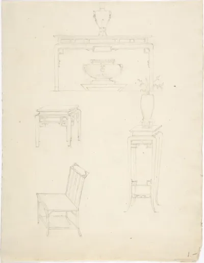 Designs for Chinoiserie Furniture: Three Tables and a Chair