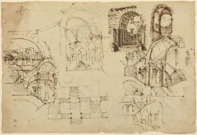 Designs for Palatial Staircases [recto]