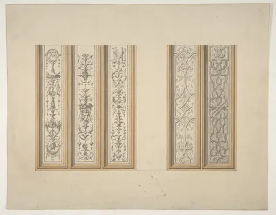 Designs for the painted decoration of framed panels, possibly for the Château de Mouchy (Oise)