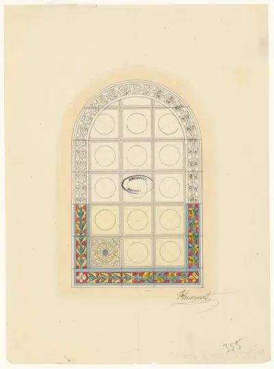Dessin des grisailles à faire pour la cathédrale du Puy (1848)