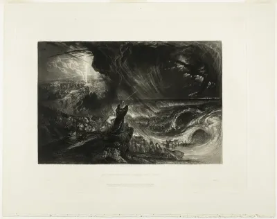 Destruction of the Pharoah's Host, from Illustrations of the Bible