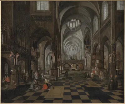 Det indre af en katolsk kirke