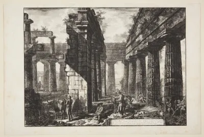 Det indre af ruinerne af en af pronaoi til Neptun-templet [...]