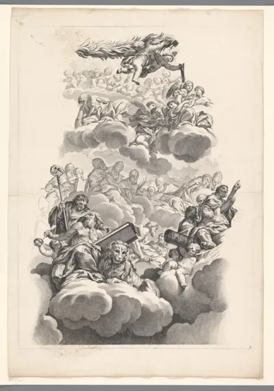 Detail decoratie koepelgewelf van S. Agnese in Rome