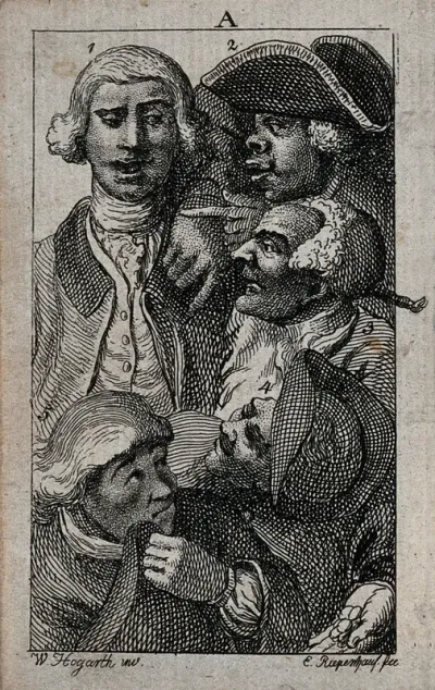 Detail of a scene at a cockfight