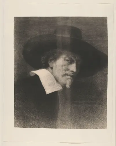 Detail uit De Staalmeesters van Rembrandt van Rijn