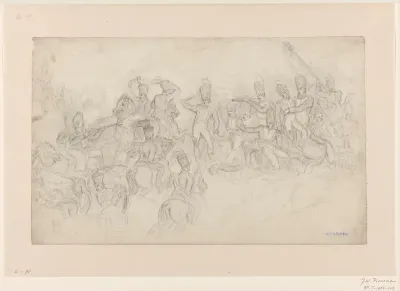 Detail uit het schilderij De Slag bij Waterloo