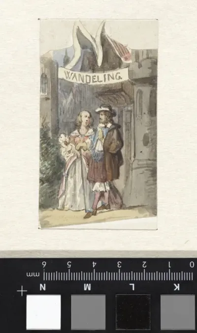 Detail van ontwerp van omslag voor Nalezing van Johannes ter Gouw, 1865