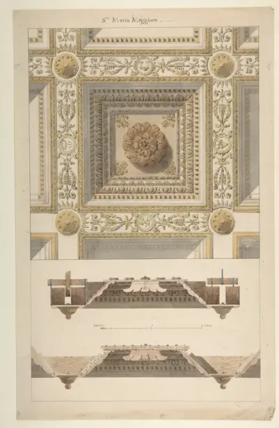 Details of the Coffered and Beamed Ceiling in Santa Maria Maggiore, Rome
