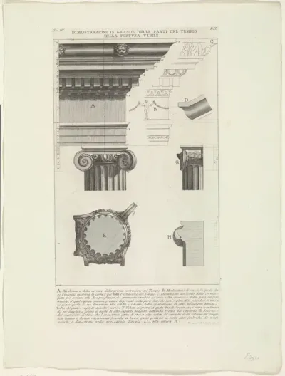 Details van de Tempel van Portunus te Rome