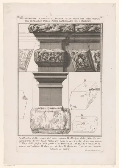 Details van restanten van de Curia Hostilia te Rome