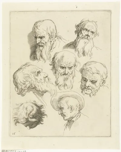 Detailstudie van mannenhoofden
