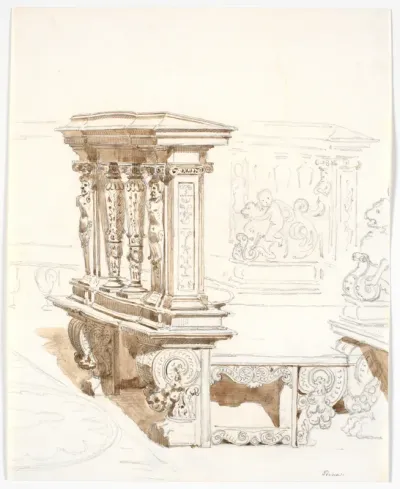 Detalje af korstolene i domkirken i Siena