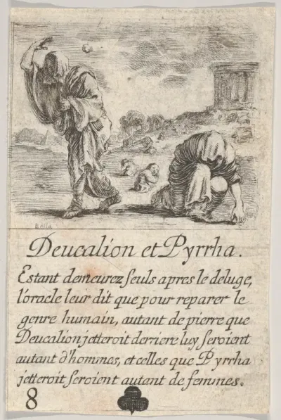 Deucalion and Pyrrha, from "Game of Mythology" (Jeu de la Mythologie)