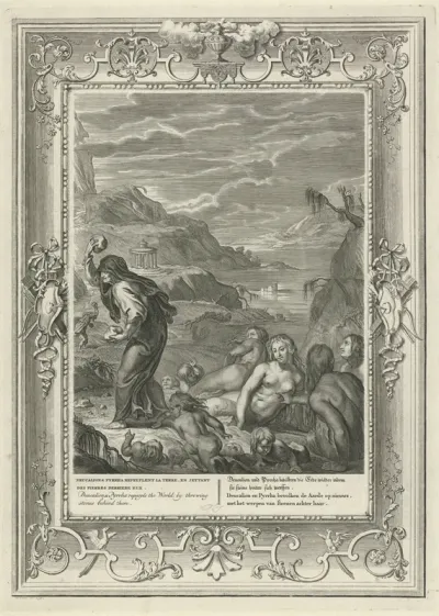 Deucalion en Pyrrha scheppen een nieuw mensenras