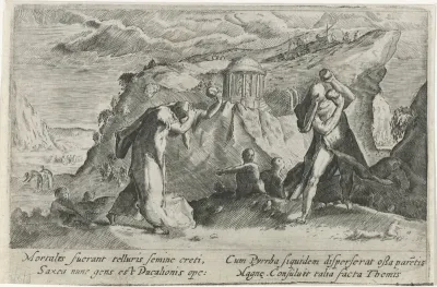 Deucalion en Pyrrha scheppen een nieuw mensenras