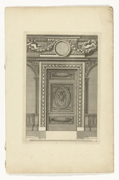 Deur met paneel met mascaron