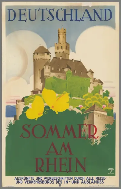 Deutschland, Sommer am Rhein - Auskunfte und Werbeschriften durch alle Reise und Verkehrsbüros des In- und Auslandes.