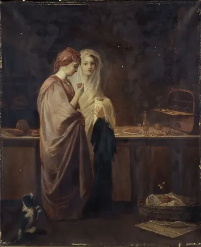 Deux élégantes dans une pâtisserie