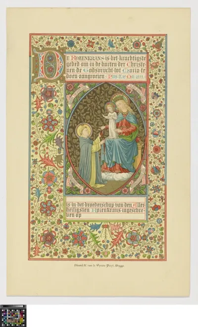 Devotional print 'Regina sacratissimi Rosarii'