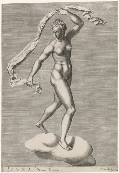 Diana als Luna op een wolk