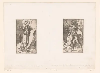 Diana als maangodin, staand op een kreeft