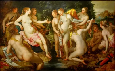 Diana and her nymphs discover Callisto's pregnancy