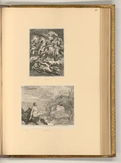 Diana im Himmelswagen als Göttin des Mondes; Perseus und  Andromeda