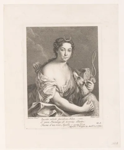 Diana met hond en pijl-en-boog