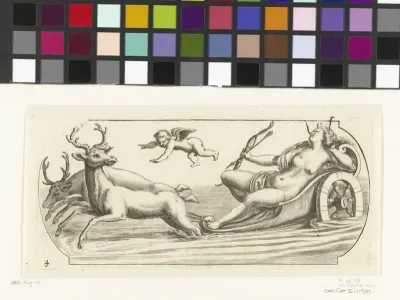 Diana op een strijdwagen