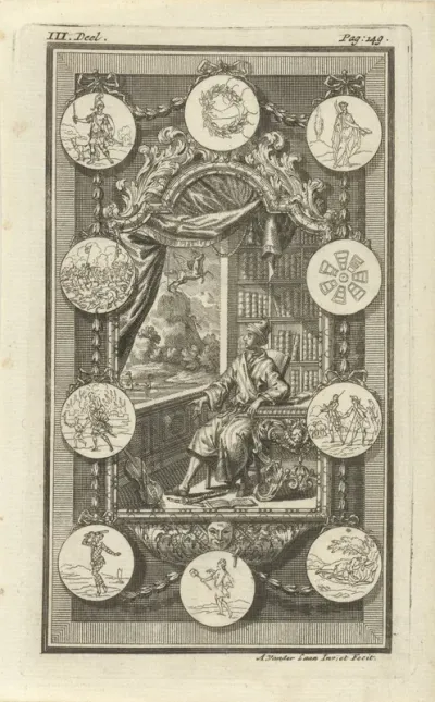 Dichter in zijn bibliotheek