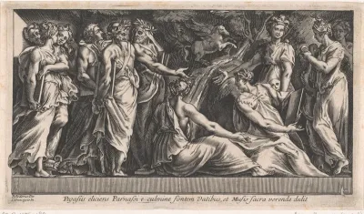 Dichters en de Muzen op de Parnassus